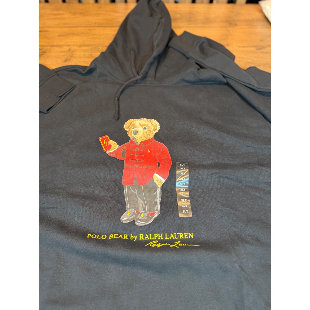 Polo Ralph Lauren Polo Bear Lunar New Year Hoodie Black 3XLT Big & Tall NEW - Picture 2 of 6
